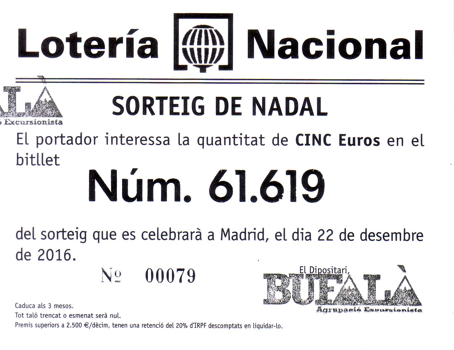 LOTERIA NADAL 2016 LOTERIA NADAL 2016