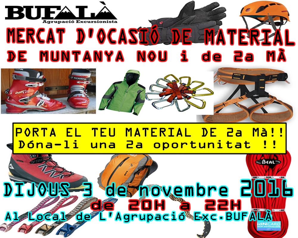 MERCAT DE MATERIAL DE MUNTANYA D’OCASIÓ