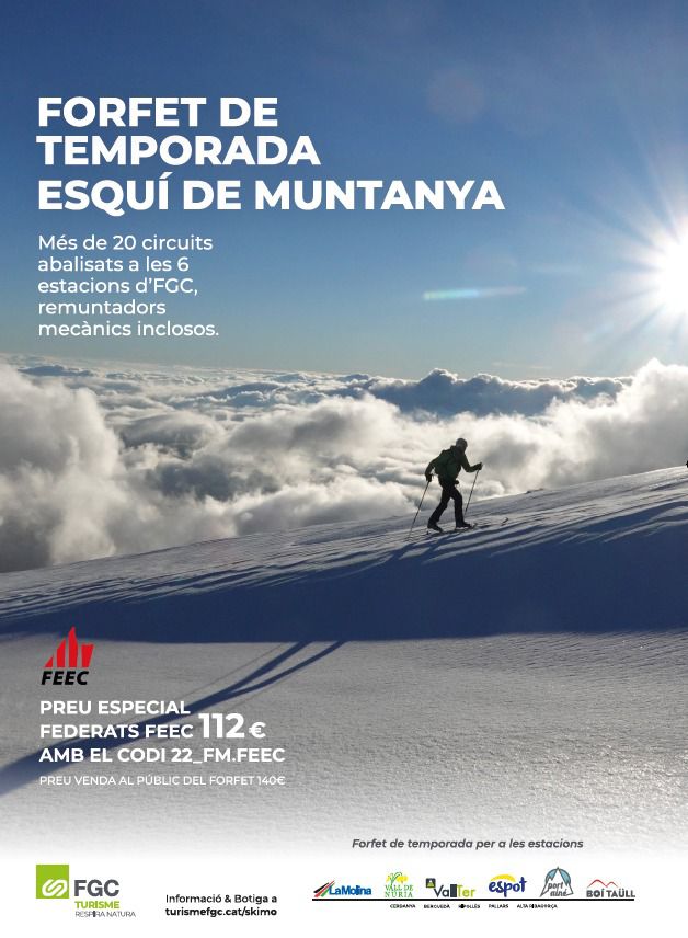 FGC aposta per tercera temporada pel forfet d’Esquí de Muntanya