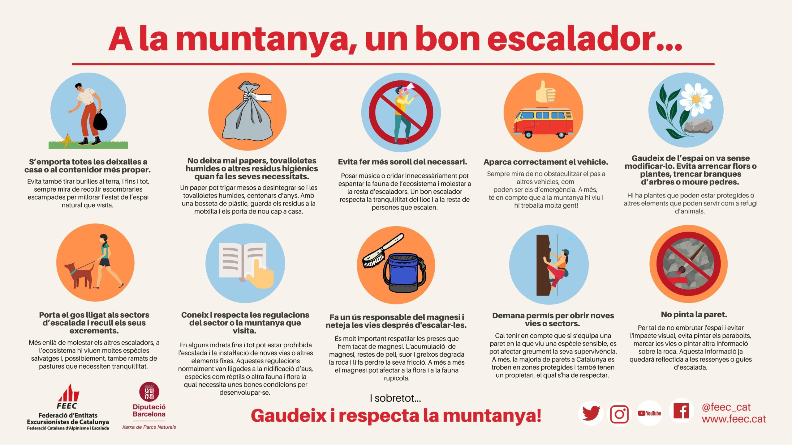 La FEEC edita una breu guia de comportament i conducta per a practicants de l’escalada