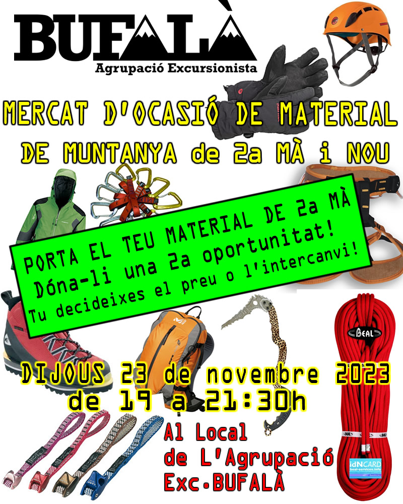 MERCAT  D’OCASIÓ DE MATERIAL DE MUNTANYA