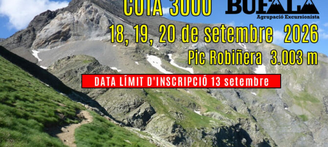 COTA 3.000:  18,19 i 20 de SETEMBRE 2026